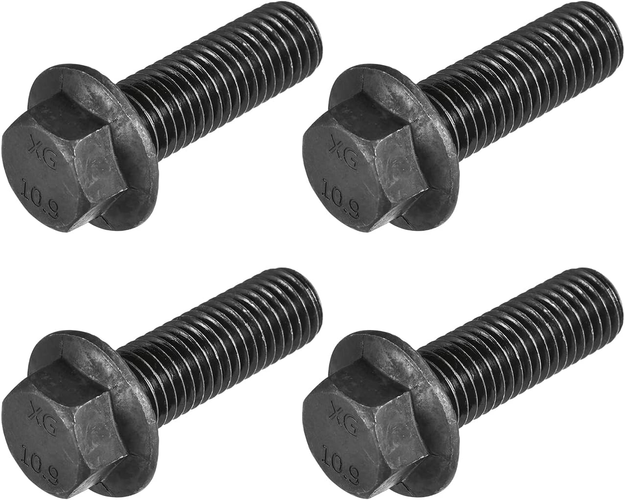METALLIXITY Flanged Hex Head Bolts (M14x45mm) 4pcs, Hexagon Serrated Flange Bolt Fully Thread Screw - for House Construction Hardware Fasteners