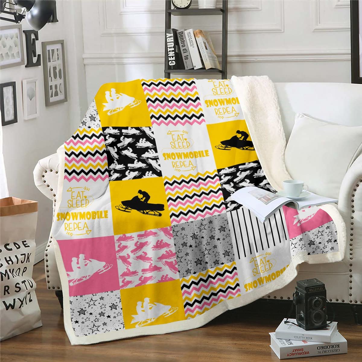 Snowmobile Fabric For Fleece Blankets