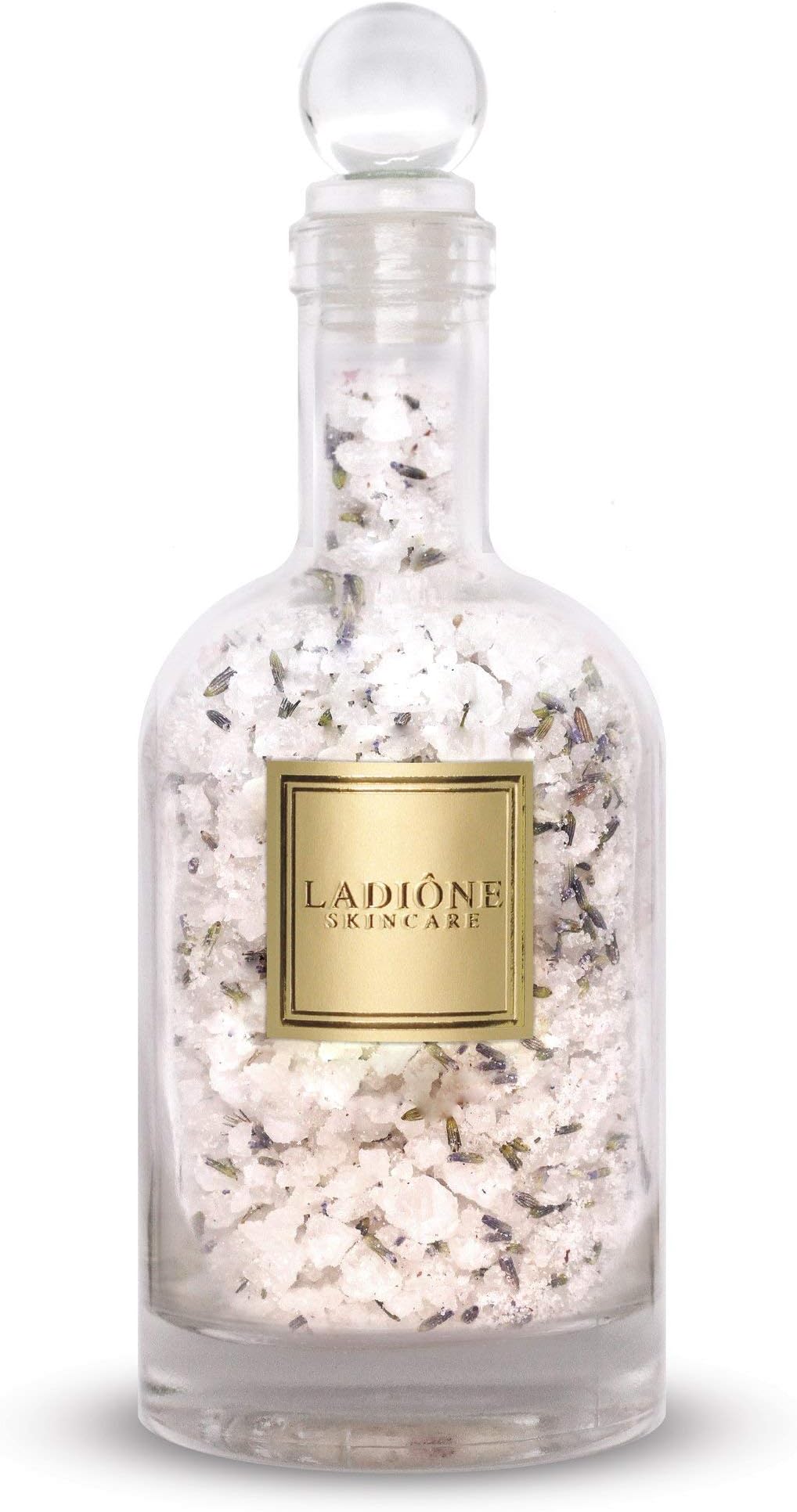 French Lavender Bath Salt 14 oz (USDA Organic + Natural Ingredients) - LADIONE SKINCARE