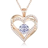 CDE Forever Love Heart Necklaces for Women, Wedding Anniversary, Birthday Mothers Day Christmas Day Gifts for Mom, Mother, Wife, friend, S925 Silver Jewelry with Birthstone Pendant