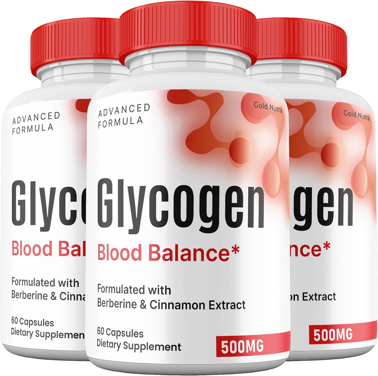 Glycogen Blood Balance Capsules, Premium All Natural Ingredients, Official Maximum Strength Pills Glycogen Blood Supplement Vitamins (3 Pack)