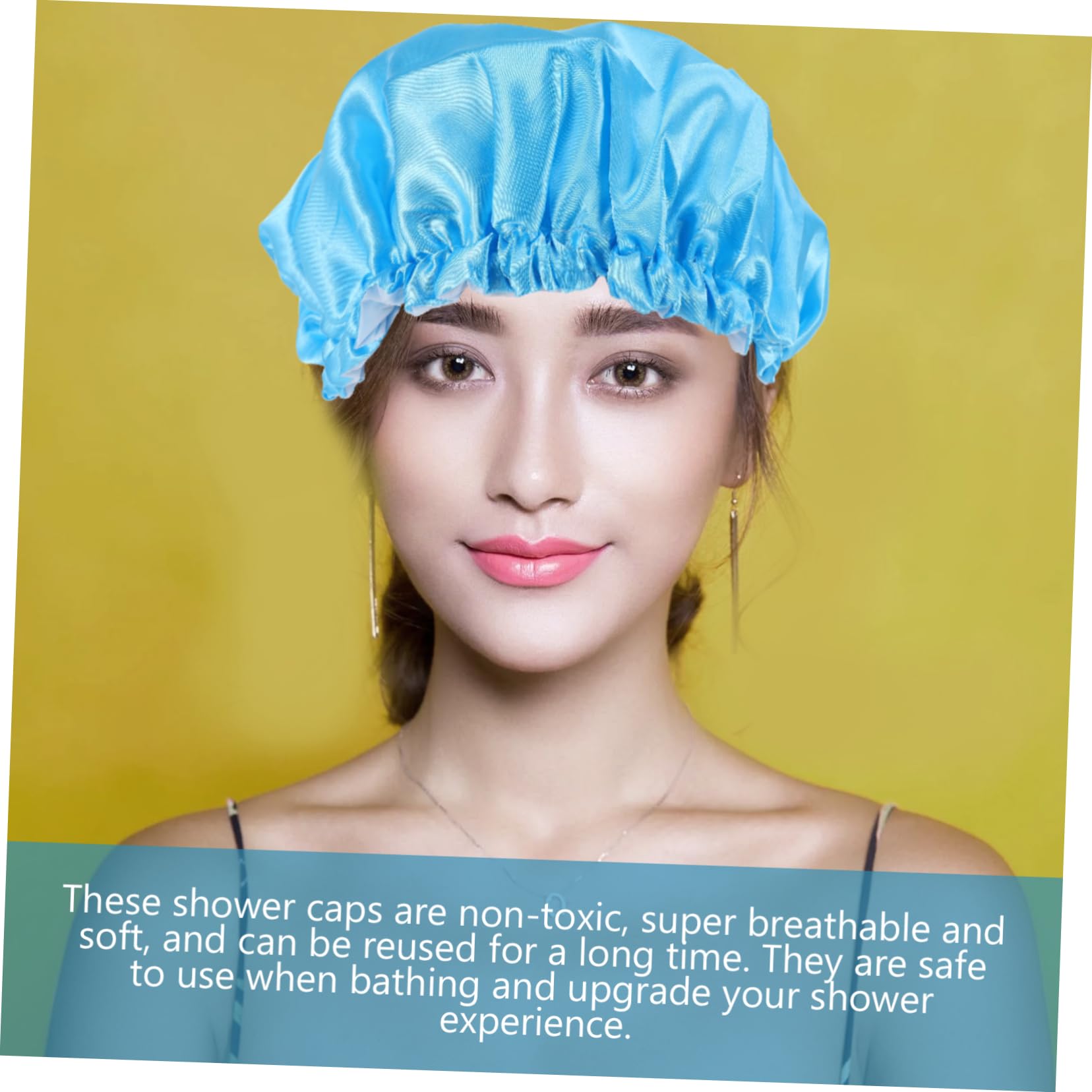 Angoily 12piezas Gorro De Ducha Para Mujeres Satinado Reutilizables Protege El Cabello Baño Sueño Para Spa y Cuidado Personal