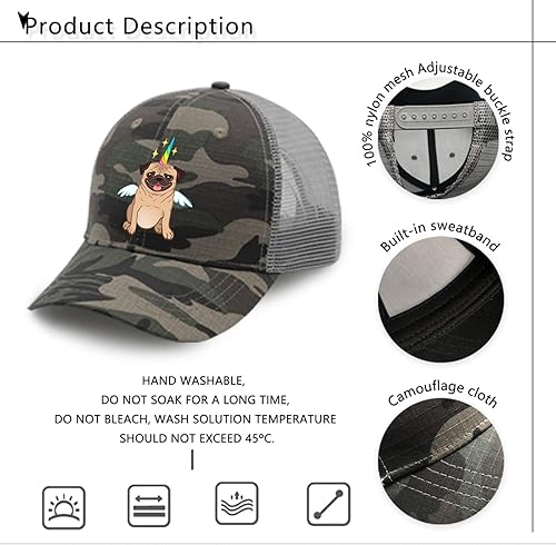 Miniatura 7 de devor Dad Hats Pug Dog Baseball Cap, Funny Dad Hat for Women