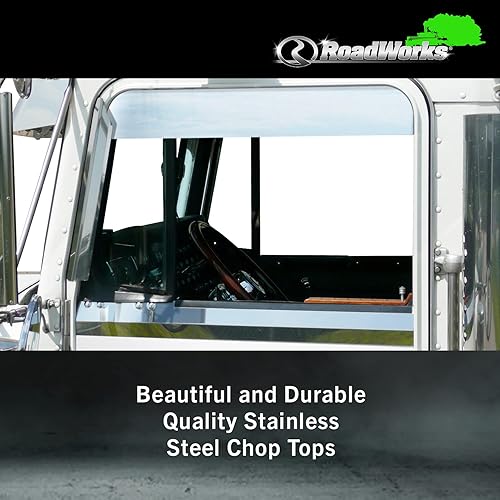 Miniatura 2 de RoadWorks Cortador de acero inoxidable de 6 pulgadas para puerta Kenworth Non-Daylite, acabado pulido