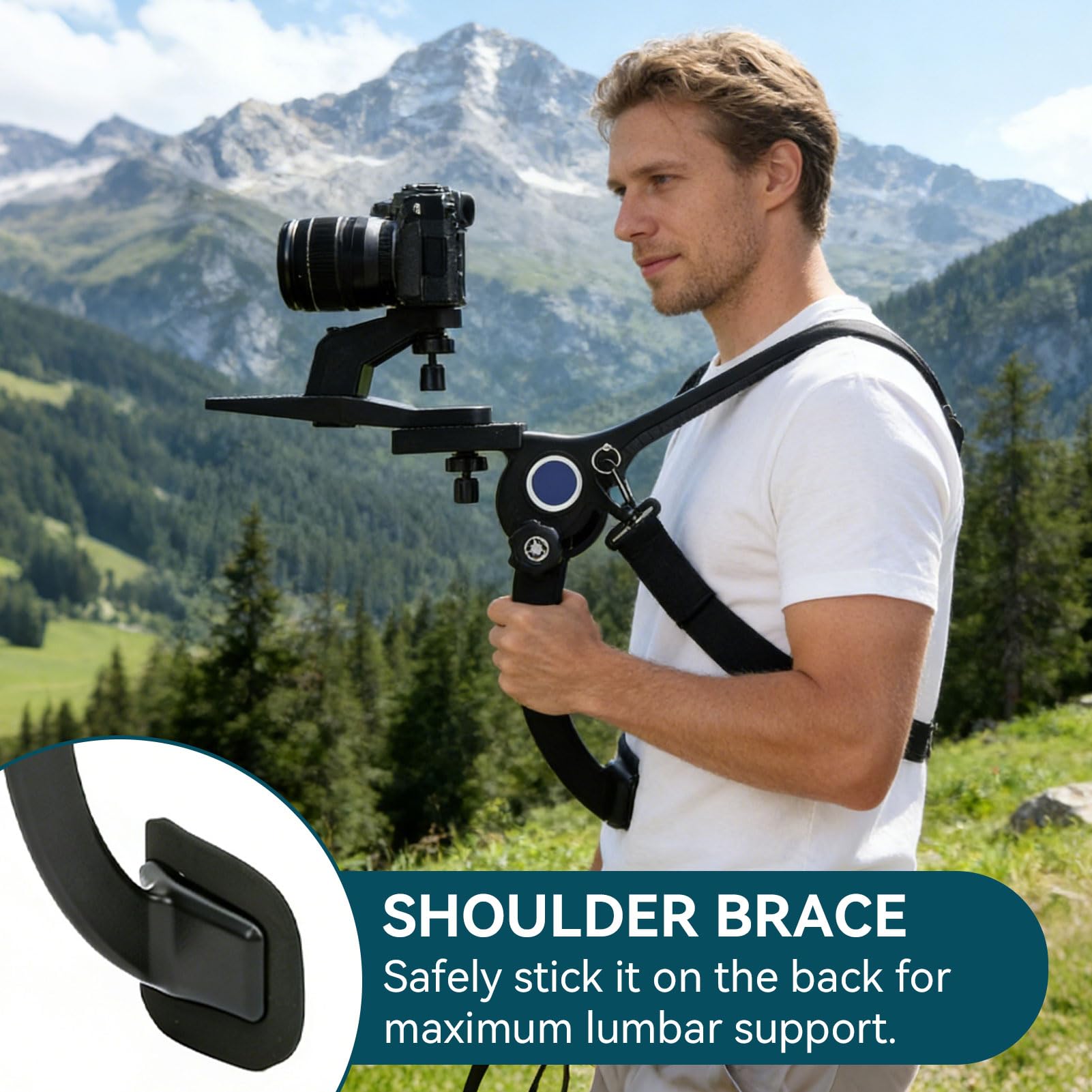 Kit d'équipement d'épaule pour Appareil Photo et caméscope, SR - 500 Noir Caméra d'extérieur avec Support d'appareil Photo Épaule pour Appareil Photo Épaule Support d'amortisseur