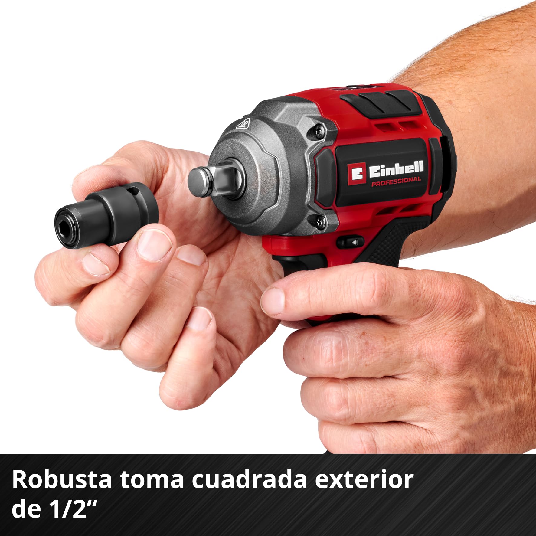 Einhell Professional atornillador de impacto con batería TP-CW 18/350-C Li BL-Solo PXC (18V, par 350Nm, modo de parada automática, brushless, recepción cuadrada exterior, sin batería)