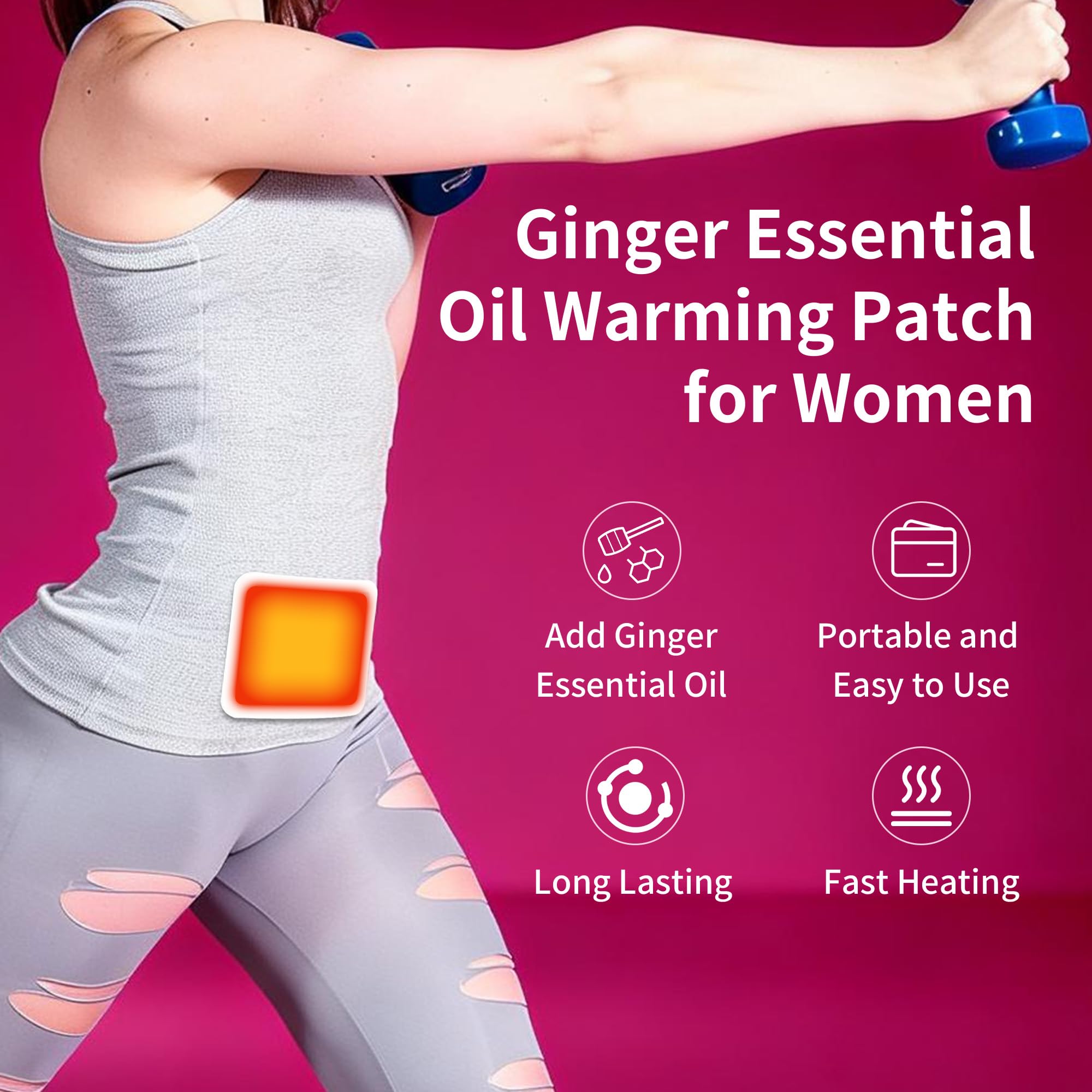 10-Pack Menstrual Heating Ginger Patches for Women Period Cramps — Amazon image 4