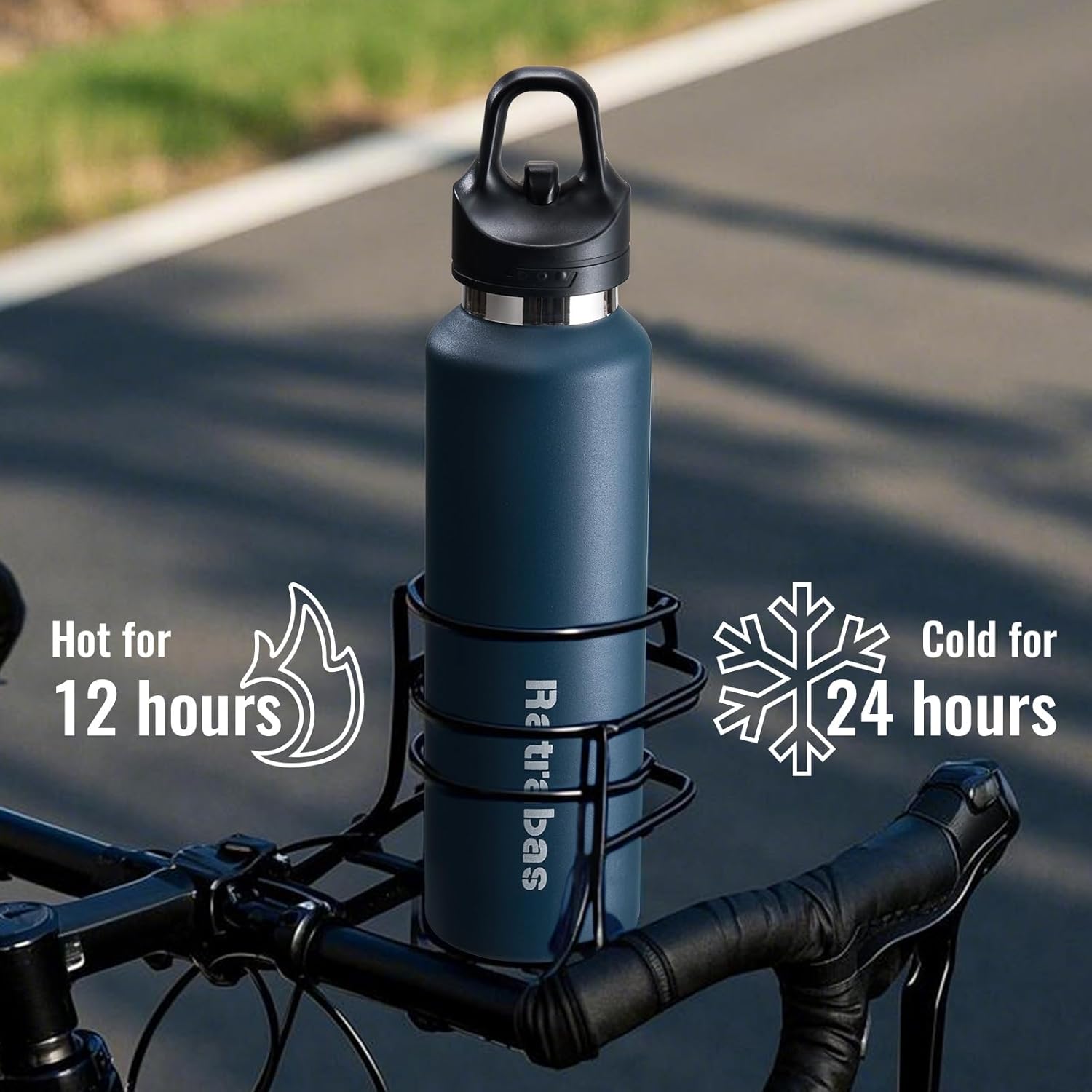 Insulated Water Bottle 21 OZ, Insulated Tumbler with One-Touch Open, Travel Water Bottle with Leak-Proof Design, Sports Water Bottle for Women & Men (Blue) - Image 5