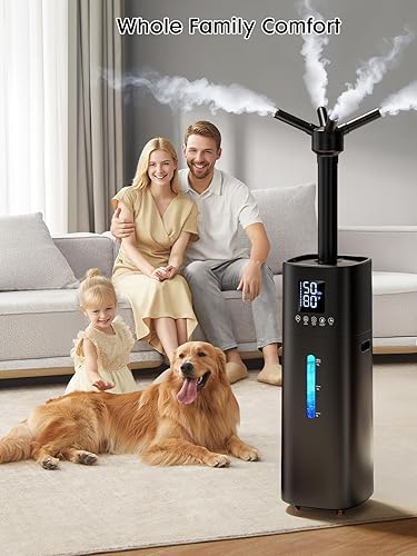 Miniatura 8 de Humidificador de 15L4 galones para habitación grande, niebla de 20.3 fl ozh, cobertura de 1200 ft, control de humedad automático, tiempo de