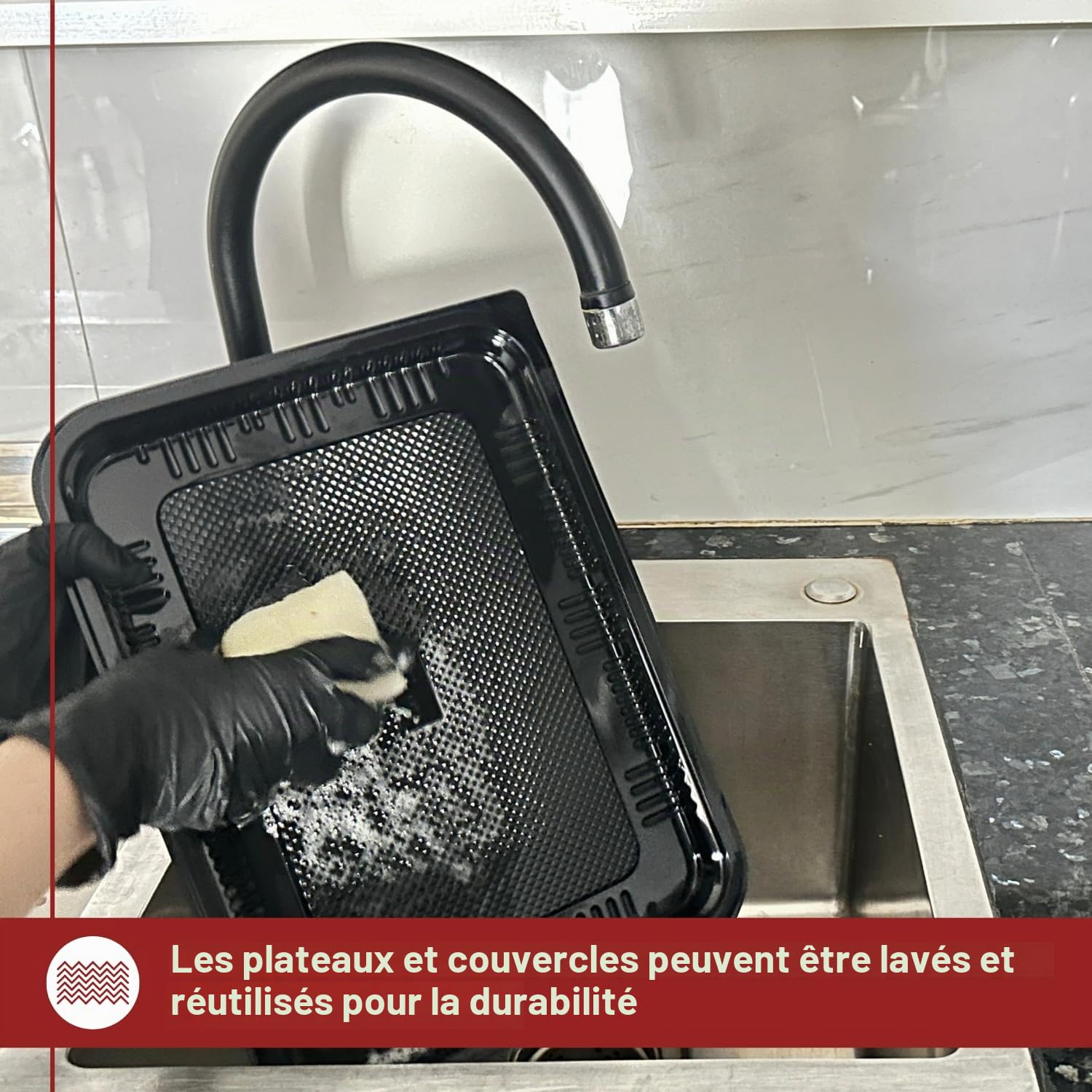 Lot de 10 plateaux à sandwich avec couvercles – Plateaux réutilisables en plastique avec couvercles pour la préparation des repas, gâteaux, friandises et sandwichs