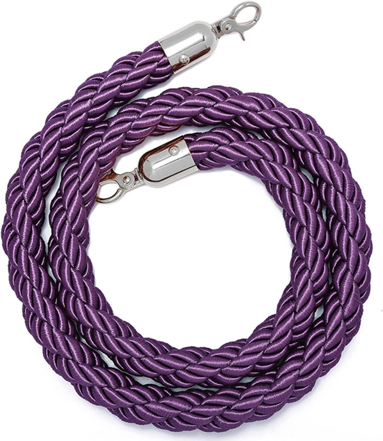 Queue Barrier Ropes Crowd Control Stanchion Rope 3/4/5/8Ft, Crowd Control Rope with Stainless Steel Hooks, Twisted Hemp Rope Barrier for Queue Divider, Queue Line Barrier, Rope Safety Barrier, 3.2cm (