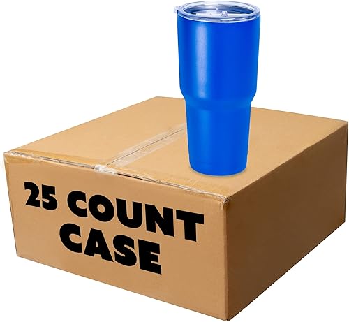 Miniatura 3 de Makerflo Vaso con recubrimiento en polvo curvado de 30 onzas con tapa a prueba de salpicaduras y popote regalos personalizados de bricolaje azul 25