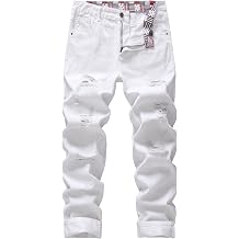 MZNBURAM Mens Non-Stretch Regular Fit Straight-Leg Denim Pants Jeans