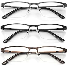 acavefox 3 Pack Blue Light Blocking Reading Glasses Men Readers 1.0-4.0