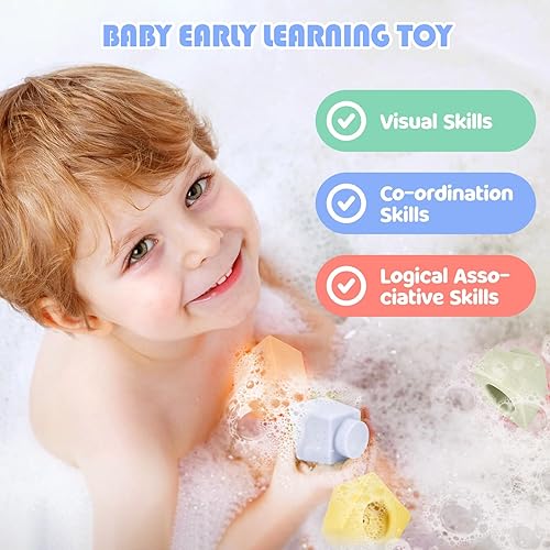 Miniatura 4 de Juguetes para bebés apilables y anidados juguetes para bebés y bloques de construcción con figura de dinosaurio, esenciales para recién nacidos para