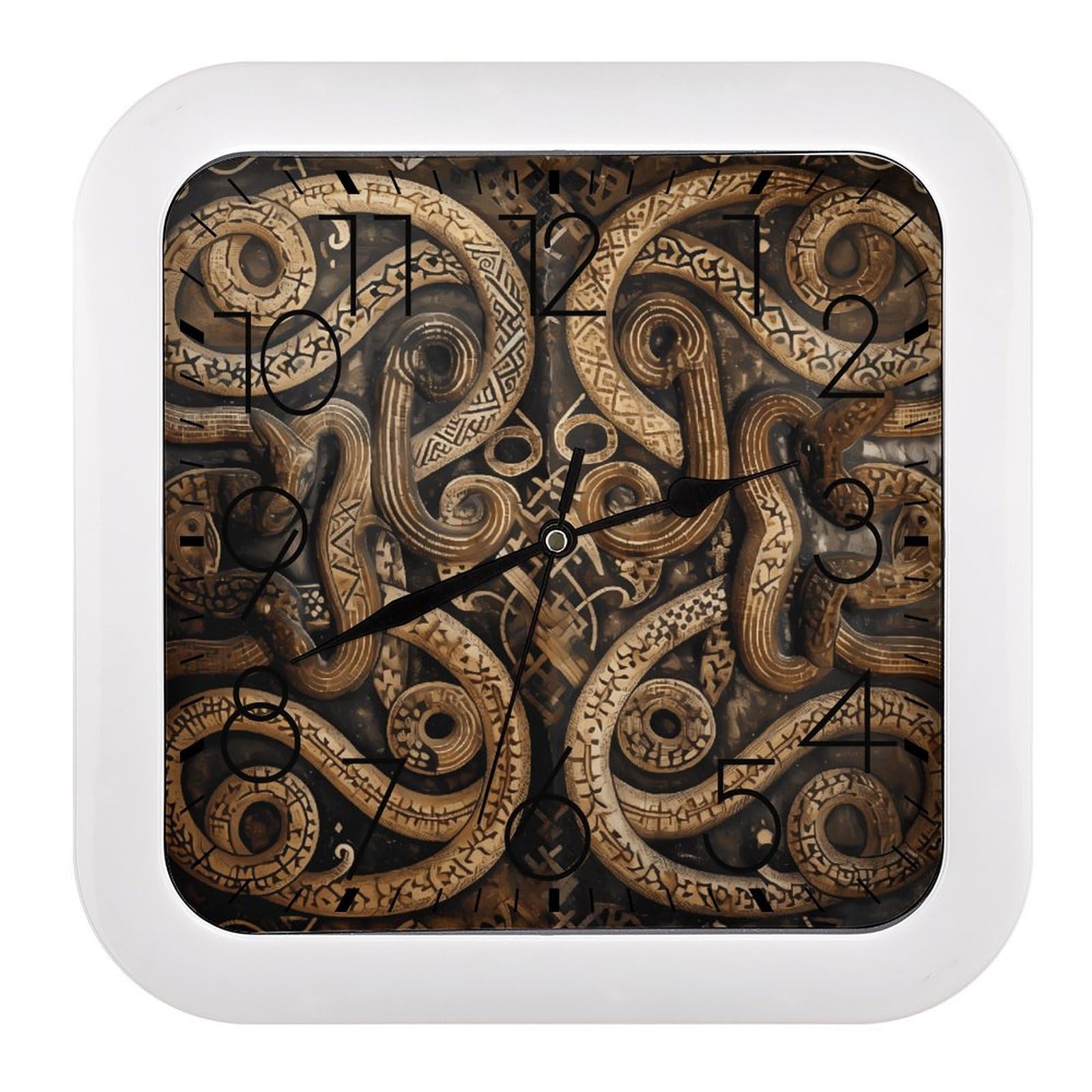 Horloge murale de cheminée rétro serpent pour salon cuisine et chambre