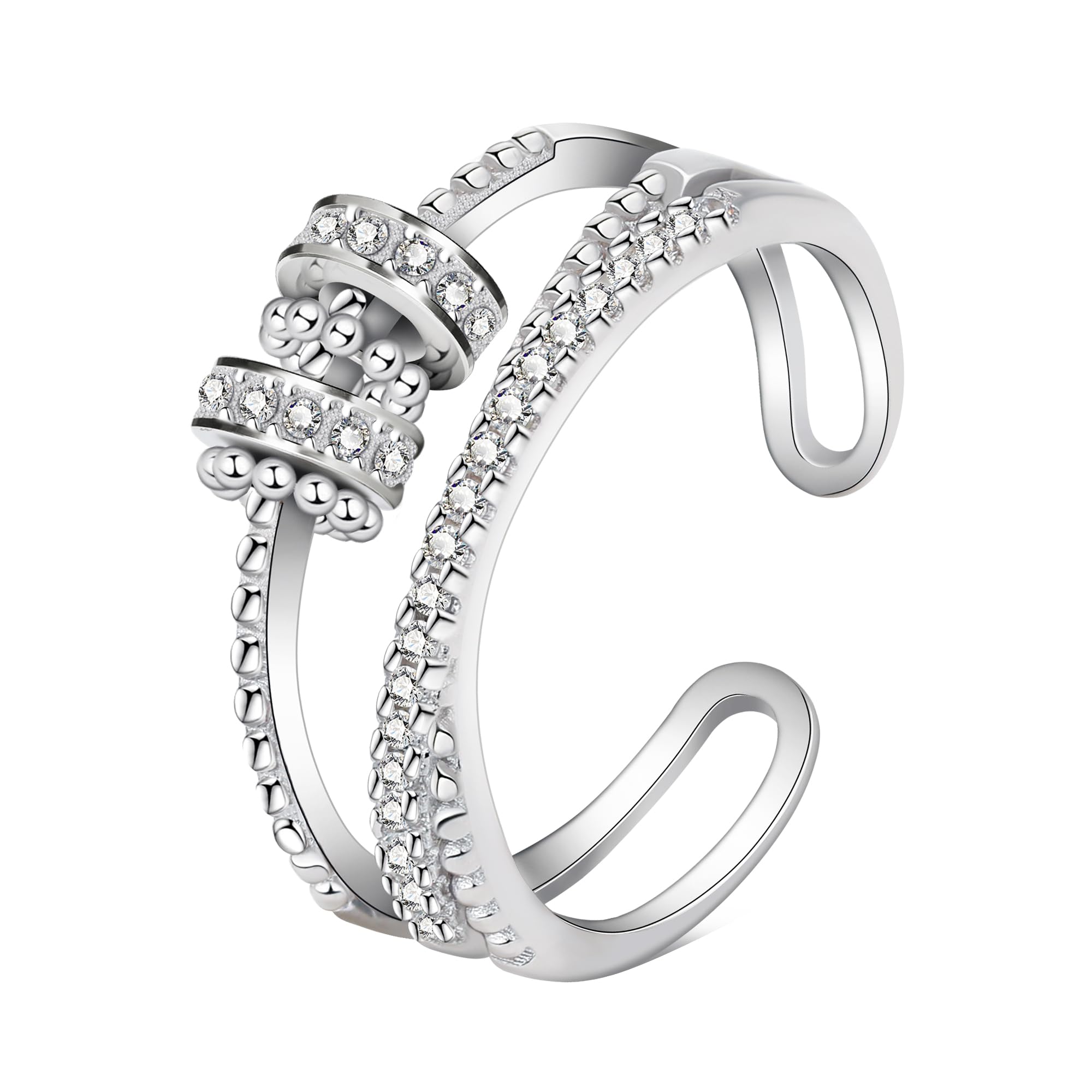 Anello da Donna in Argento Sterling 925 Anello Ispirazionale e di Incoraggiamento per Figlia per Donne Ragazze Dimensione Pollice Regolabile Anelli di Apertura