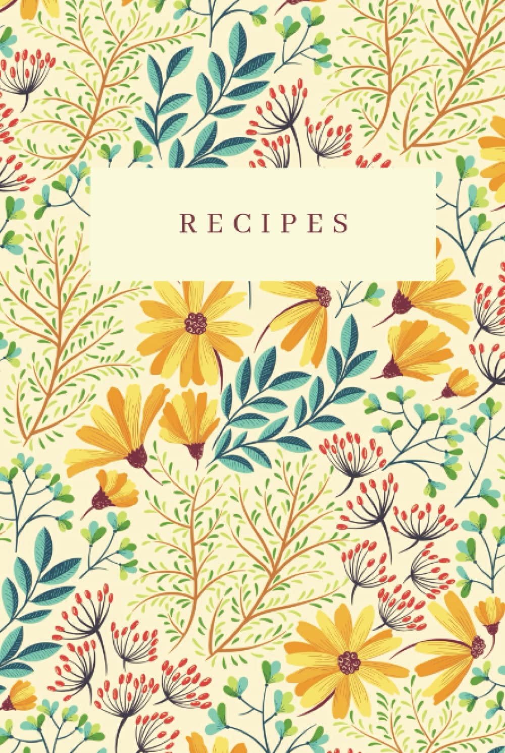 Hardcover Recipe Book with 120 Pages for 60 Recipes: Two pages for each recipe