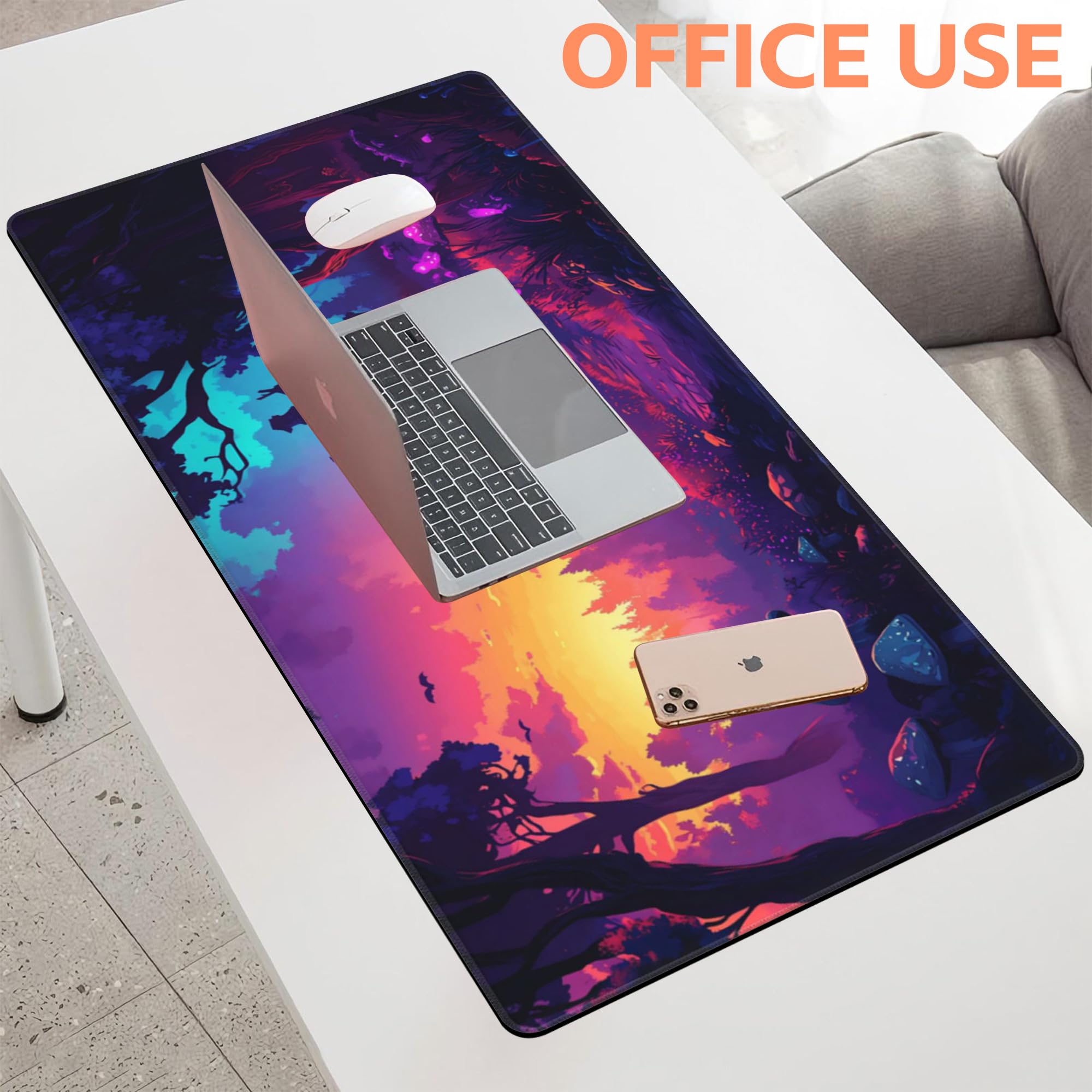 Gaming-Mauspad 80 X 40 Cm Mit Berg-Landschaft – Rutschfeste Unterseite, Glatte Oberfläche, Für Büro & Zuhause