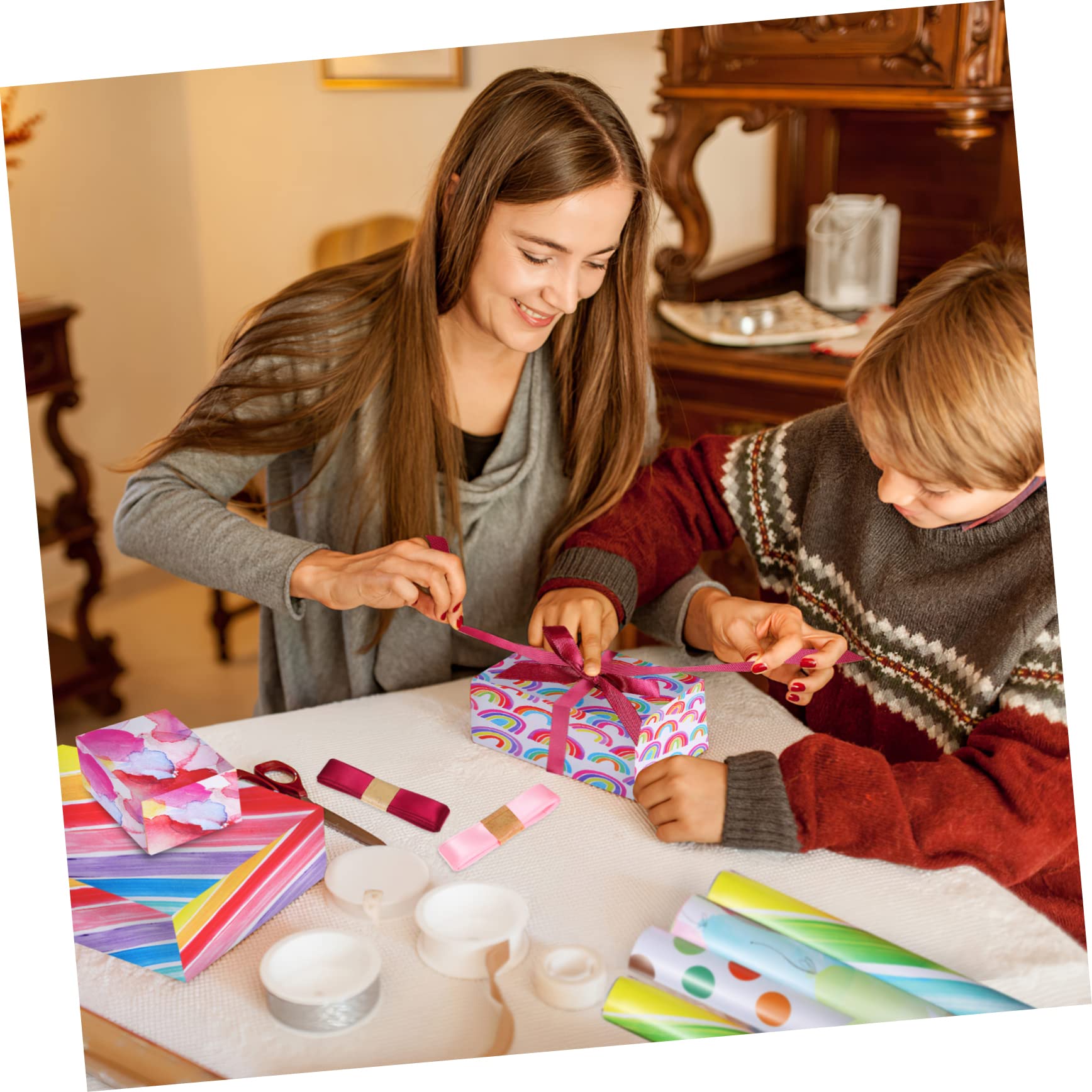 COLLBATH 1 Satz Geschenkpapier Geschenkpapier Für Festivals Bunte Packpapiere Mit Bändern