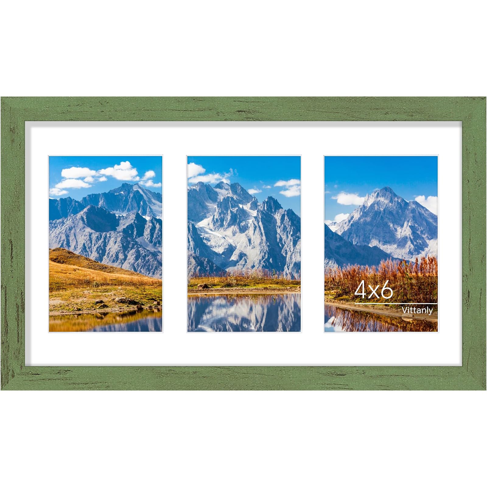 Cadre photo de 20,3 x 35,6 cm Vittanly idée cadeau anniversaire mariage pour trois photos