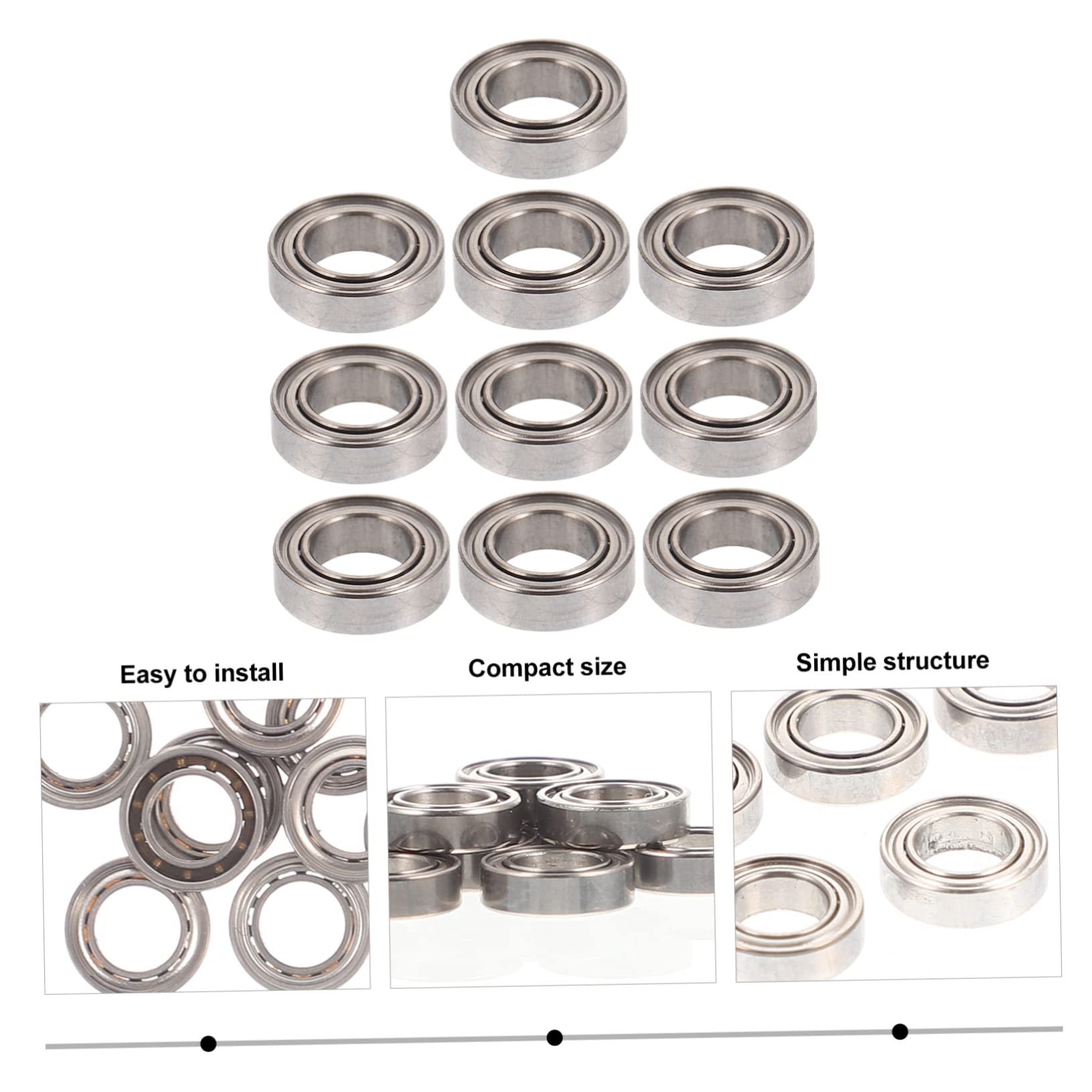 Gatuida 2sets Remote Control Car Wheel Hub Bearings 144001 Car Parts Fittings 10pcs*2