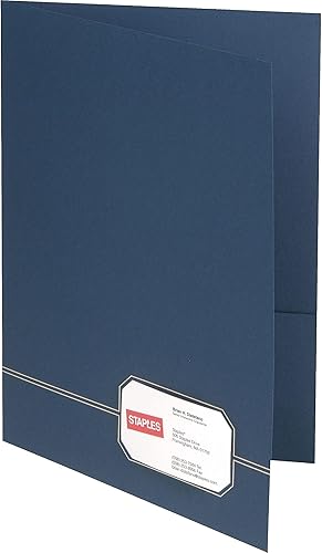 Miniatura 3 de Oxford Monogram Executive - Carpetas de bolsillo doble, tamaño carta, azul con borde de lámina dorada, paquete de 4 (04162)