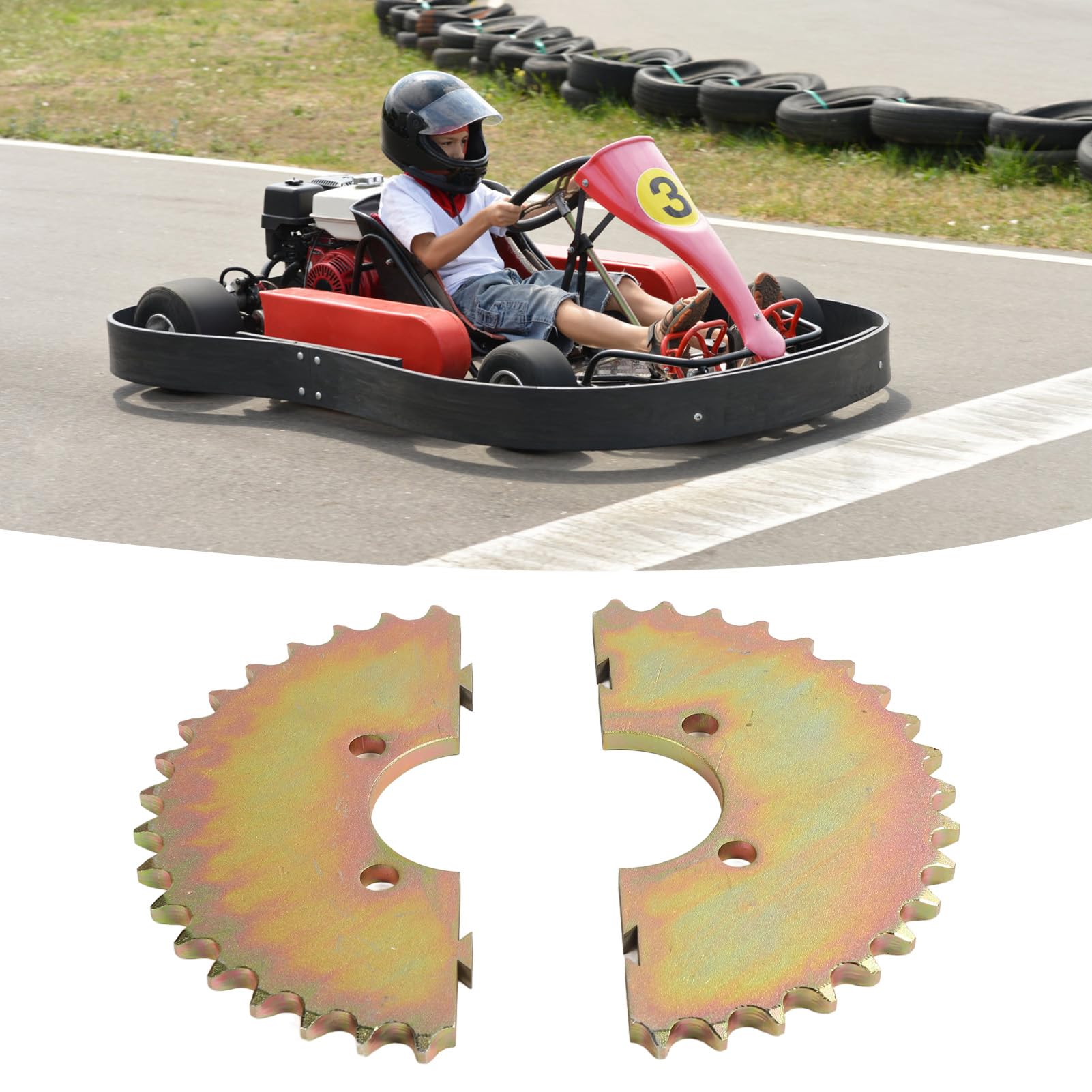 Pignon de chaîne 530 37T séparable, pignon en Acier à 37 Dents pour ATV et Karts, alésage de 58 mm avec 4 Trous, Denture de Remplacement Durable pour Les systèmes de Transmission