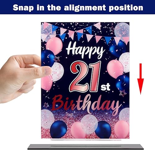 Miniatura 213 de LINGTEER Happy 11th Birthday Decorations, 2Pcs Black&Gold Stand Print Acrylic Table Centerpieces Backdrop Board- Cheers to 11 Years Old Fun Birthday