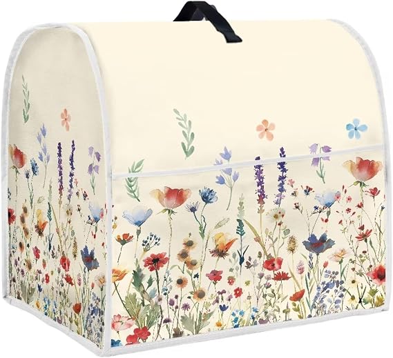 Kitchen Aid Mixer Covers for Stand Mixer 4.5-5 qt Small Appliance Dust Cover with Pockets Floral Stand Mixer Cover Kitchen Mixer Parts & Accessories Decorative Protector