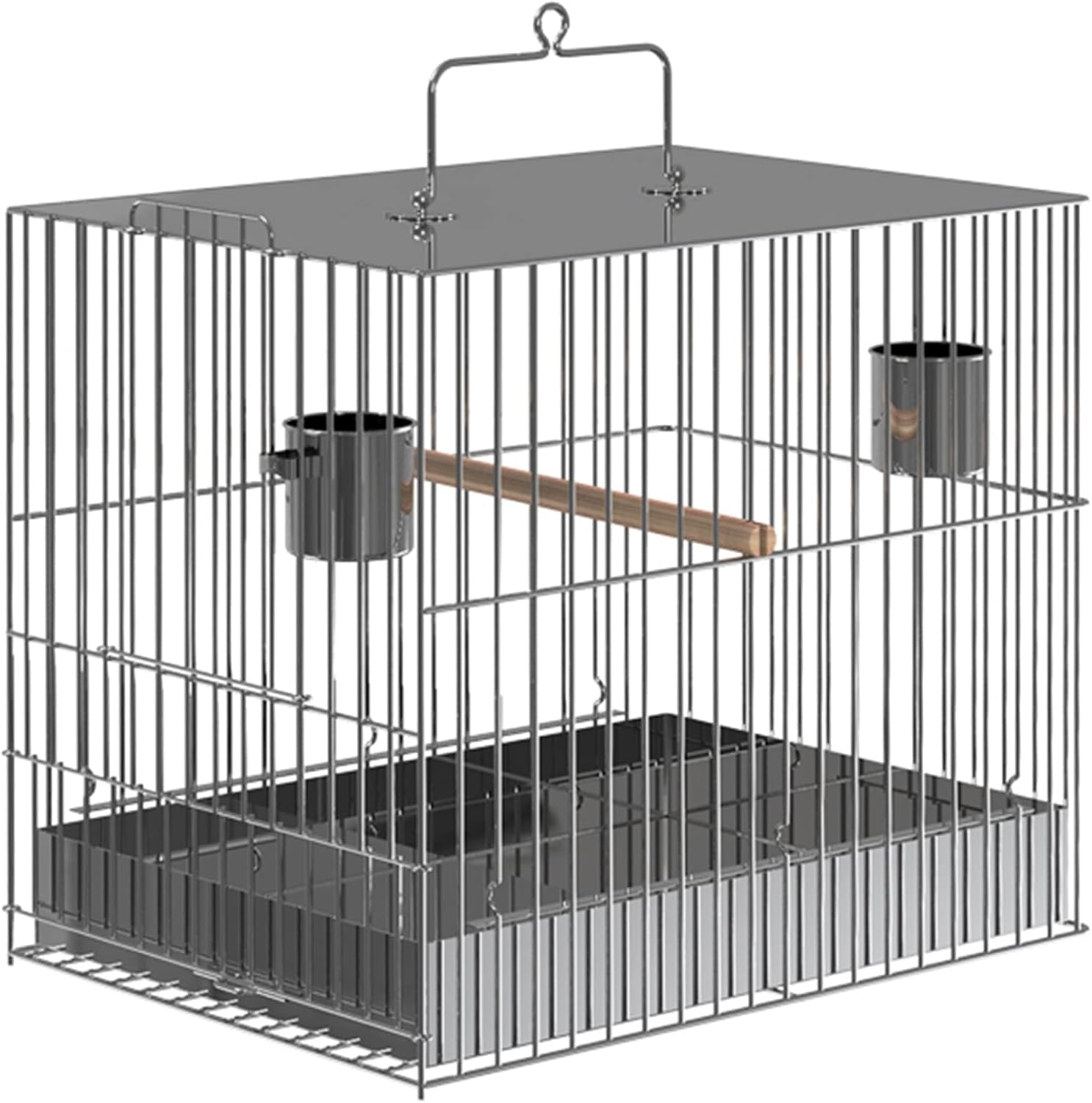 Jaula para Loros, Jaula de Vuelo, Jaula de Metal con Soporte rodante y Bandeja Inferior para cacatúas, periquitos, pájaros, Perchas de Vuelo, Jaula para pájaros