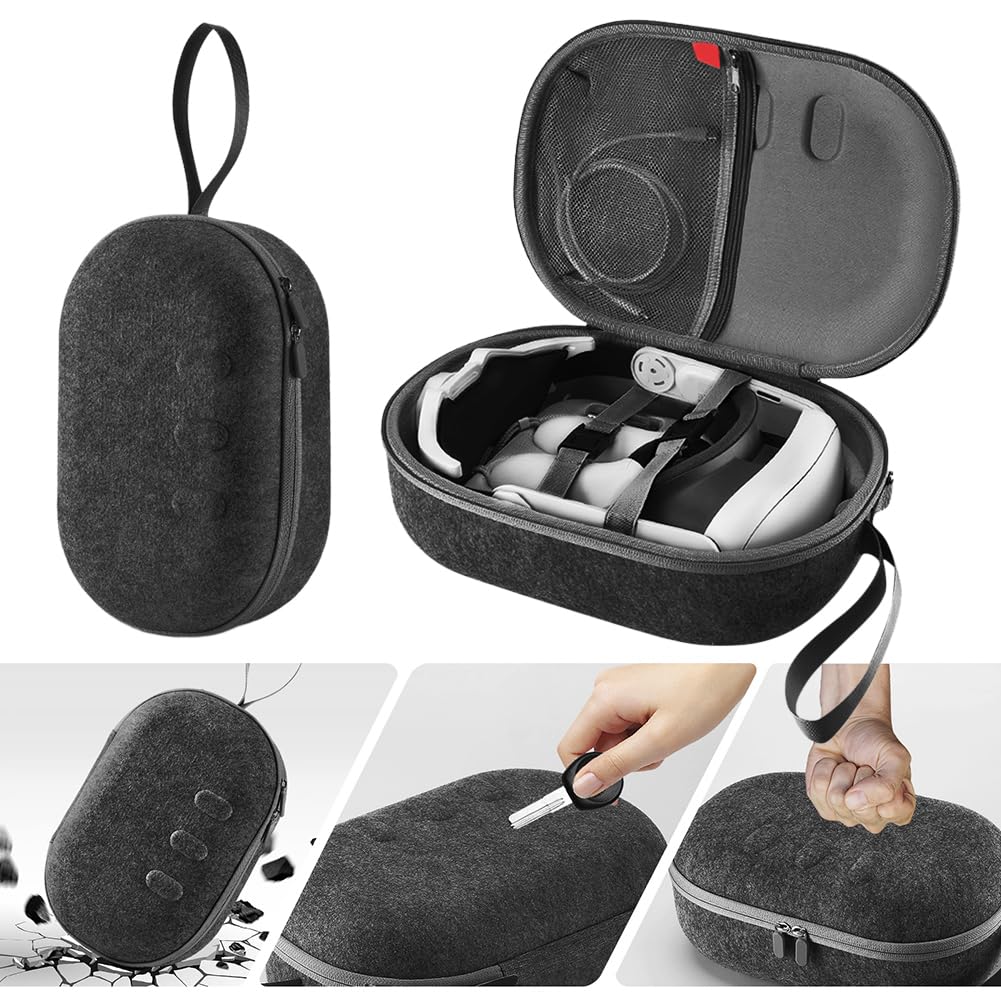 Custodia rigida da trasporto Custodia portatile antiurto Custodia rigida antigraffio con tracolla for Meta/Quest 3 for Quest 3