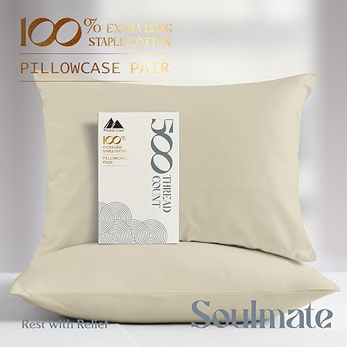 Miniatura 28 de Mayfair Linen 100% Cotton King Size Pillow Cases Set of 2-500 Thread Count Pillow Cases King Size Set of 2 (Dark Grey), Luxuriously Soft Hotel