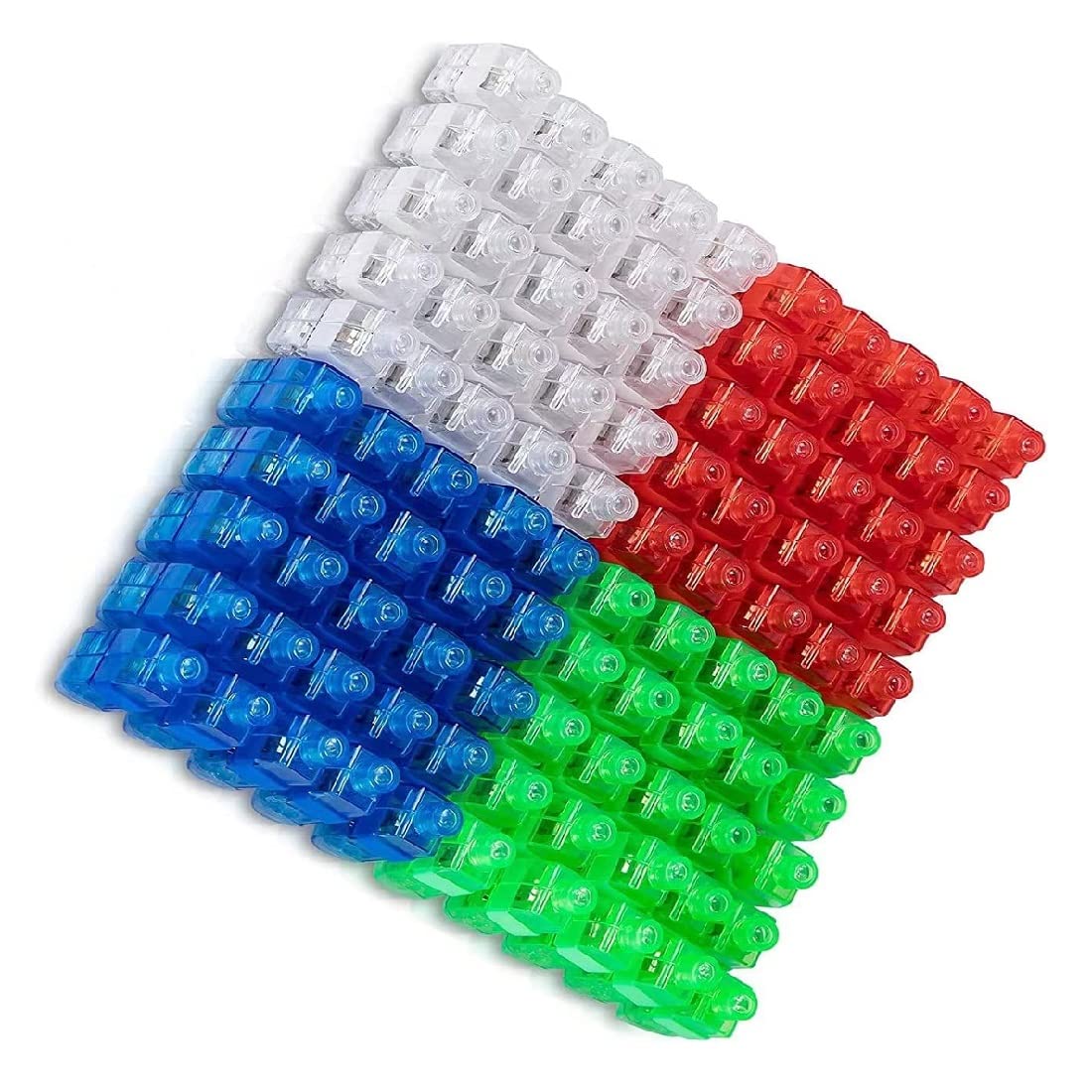 Hechen 100 LED finger lights -4 colors (red, green, blue, white), bright circular lights, party supplies that glow in the dark, most popular party and wedding venues, carnival and concert performances