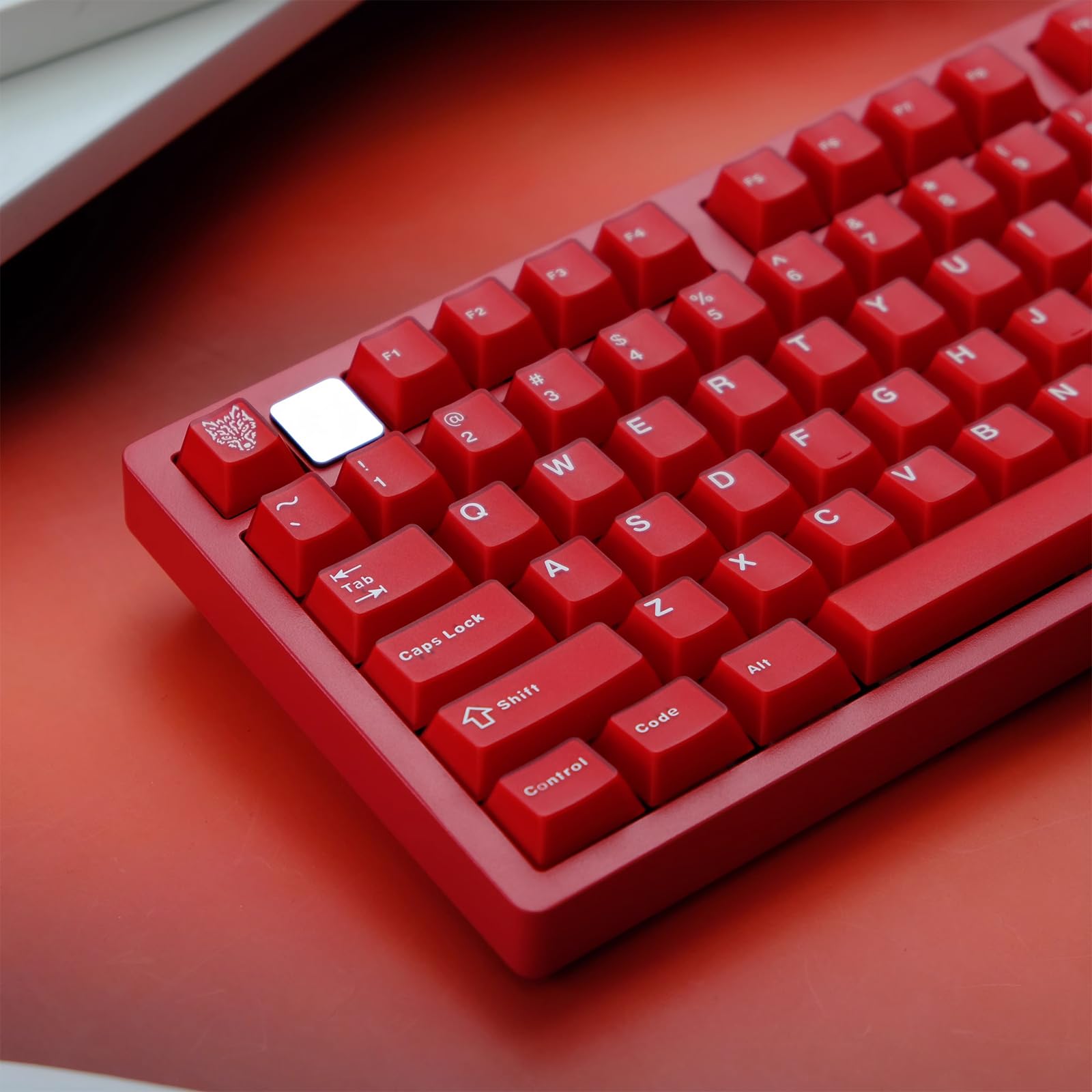 114 Tasten Transluzent Rot Tastenkappen Cherry Profil Doubleshot Tastenkappen Set Fit für 60% 65% 75% Cherry Mx Gateron Schalter Mechanische Tastaturen Alice Tastatur