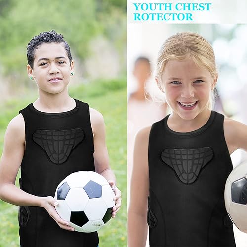 Miniatura 9 de TUOYR Youth Boys Football Rib Protector for Paintball Baseball Compression Padded Chest Protective