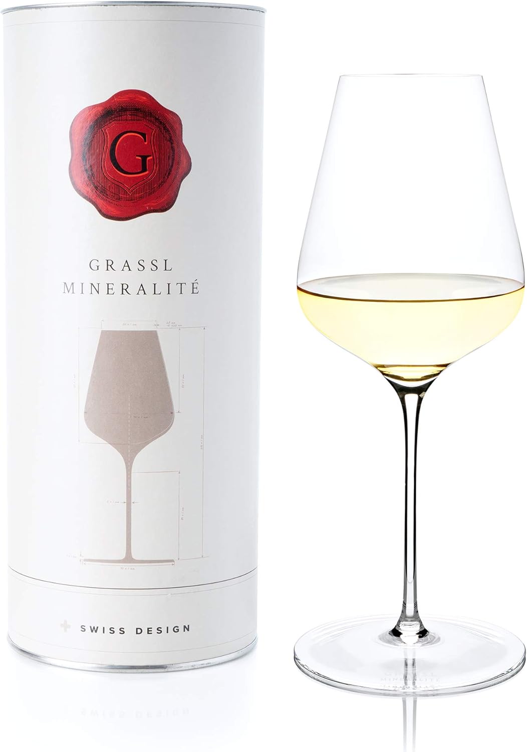 Grassl Mineralité Wine Glass, Hand-Blown Crystal Wine Glass for White Wine and Champagne Single