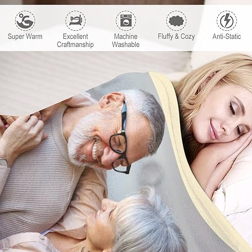 Miniatura 62 de Manta personalizada de doble cara, regalos de Navidad para familiares y amigos, manta personalizada con texto fotográfico para mamá, papá, abuela