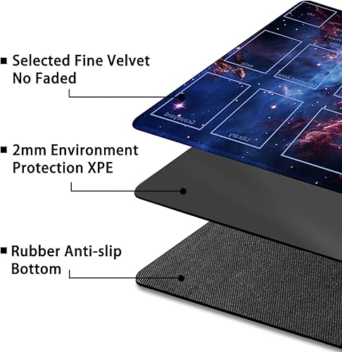 Miniatura 4 de Tapete de juego para MTG, con bolsas de almacenamiento gratis, tapete de juego de 24 x 14 pulgadas, TCG y tapete de juego de mesa para tarjetas,