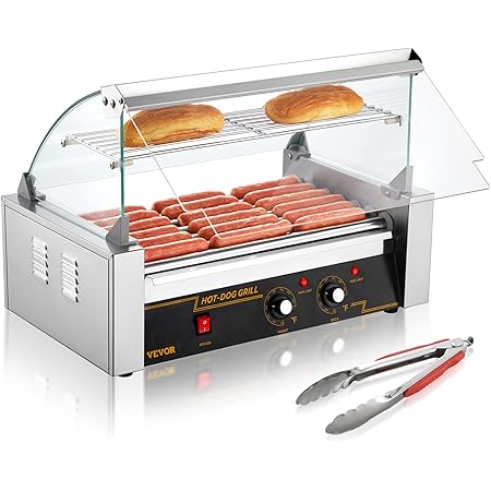 Hot Dogs Olde Midway 30-Hot Dog Roller Grill – Commercial 1400W