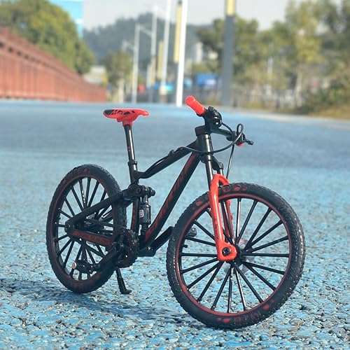 Miniatura 20 de Ailejia Adorno de bicicleta de montaña de aleación MTB, modelo de bicicleta, decoración de pastel de carreras, bicicleta DH, dedo de montaña, Negro
