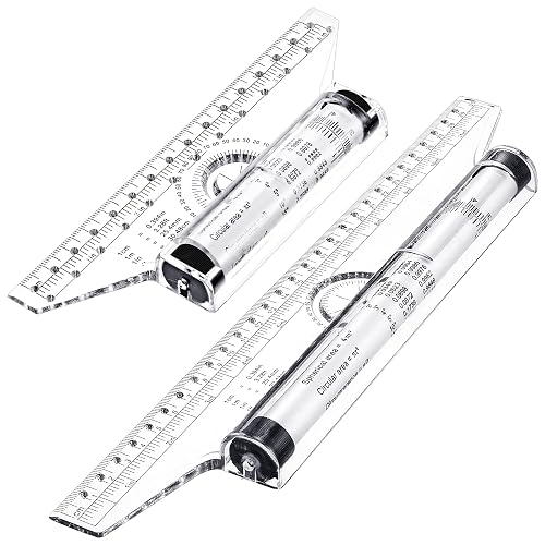 Frienda 2 Pieces Plastic Rolling Ruler Parallel Drafting,6 Inch, 12 Inch | Transparent Measuring Tool for Drawing Parallel Lines, Architect Office Math Design, Engineer Student Drafting Supplies