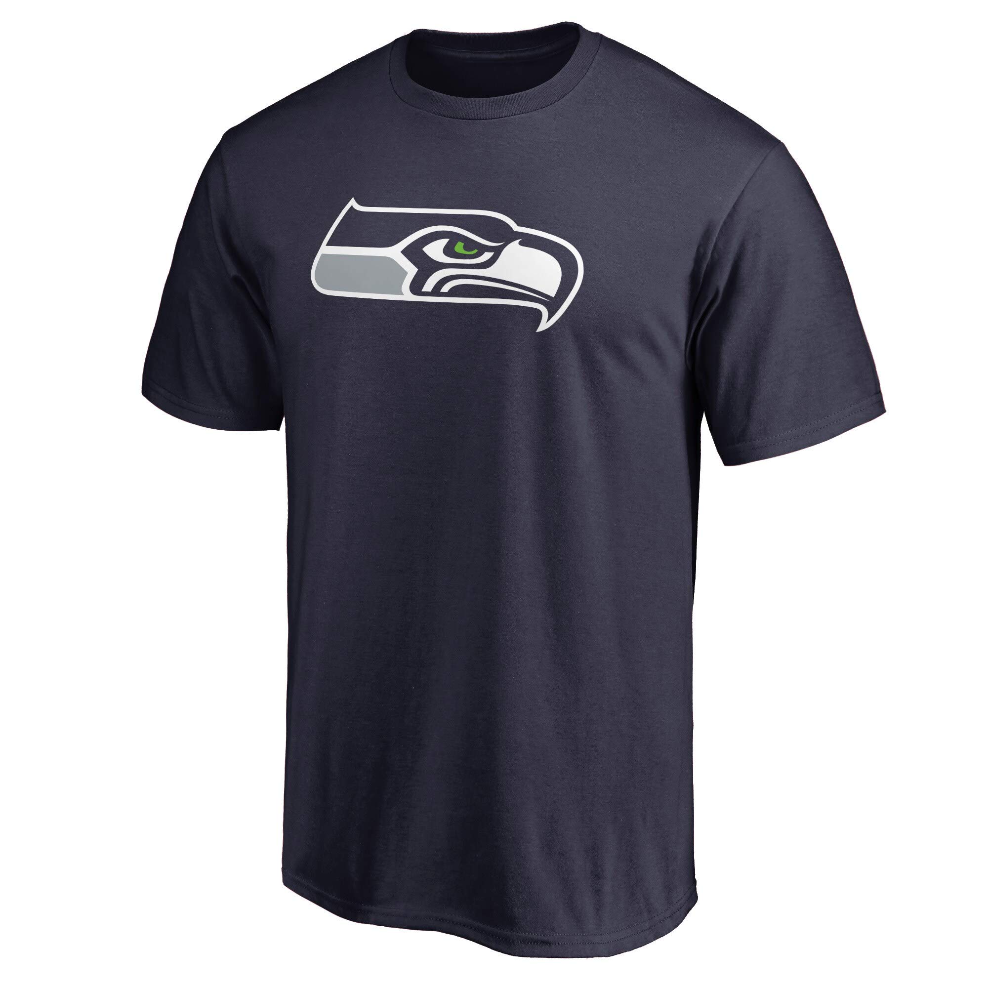 Fanatics Men's Blue Nfl Football T-Shirt Seattle Seahawks Primary Logo Tee, L