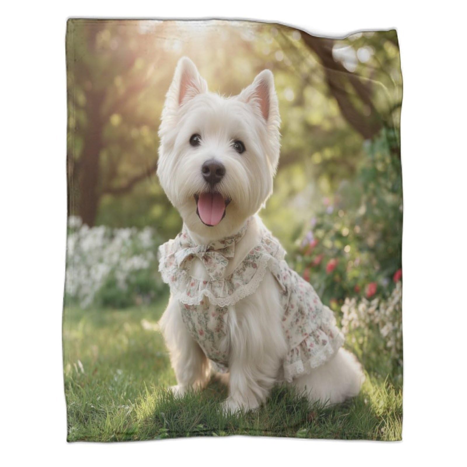 Couverture polaire Westie 3D en flanelle pour des soirées cocooning chaleureuses en famille