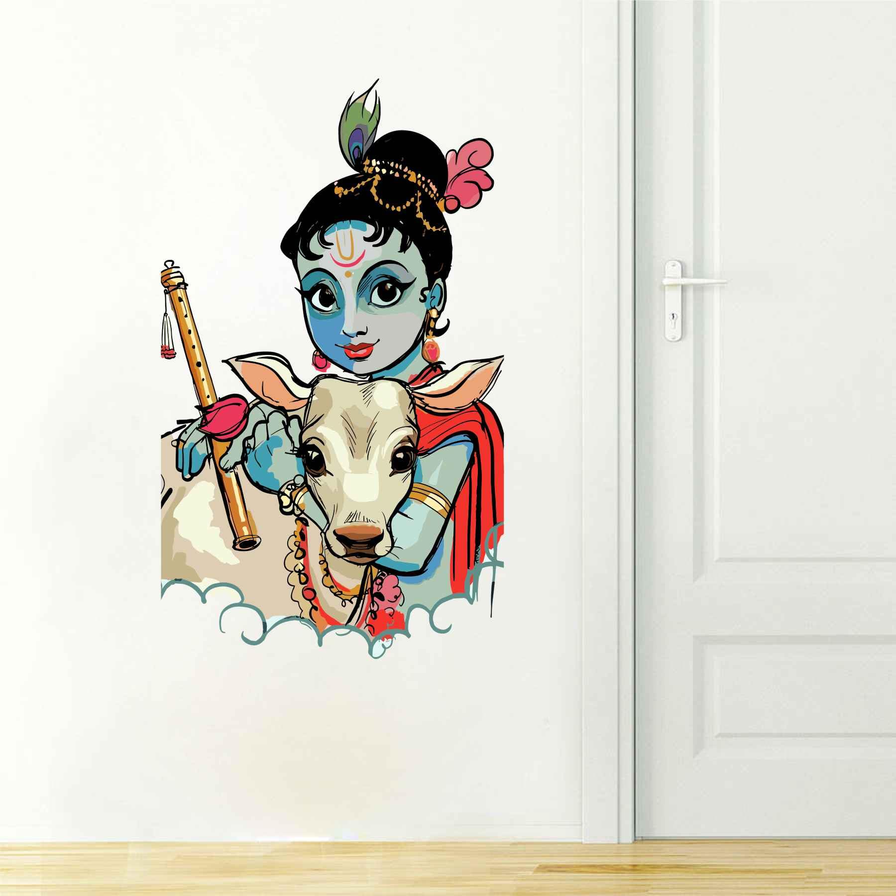 Wall Attraction Krishna Wall Sticker & Mural Sticker for Wall Size - 35x58cm NBD34 (B0CNPX5Y8M) Amazon Price History, Amazon Price Tracker