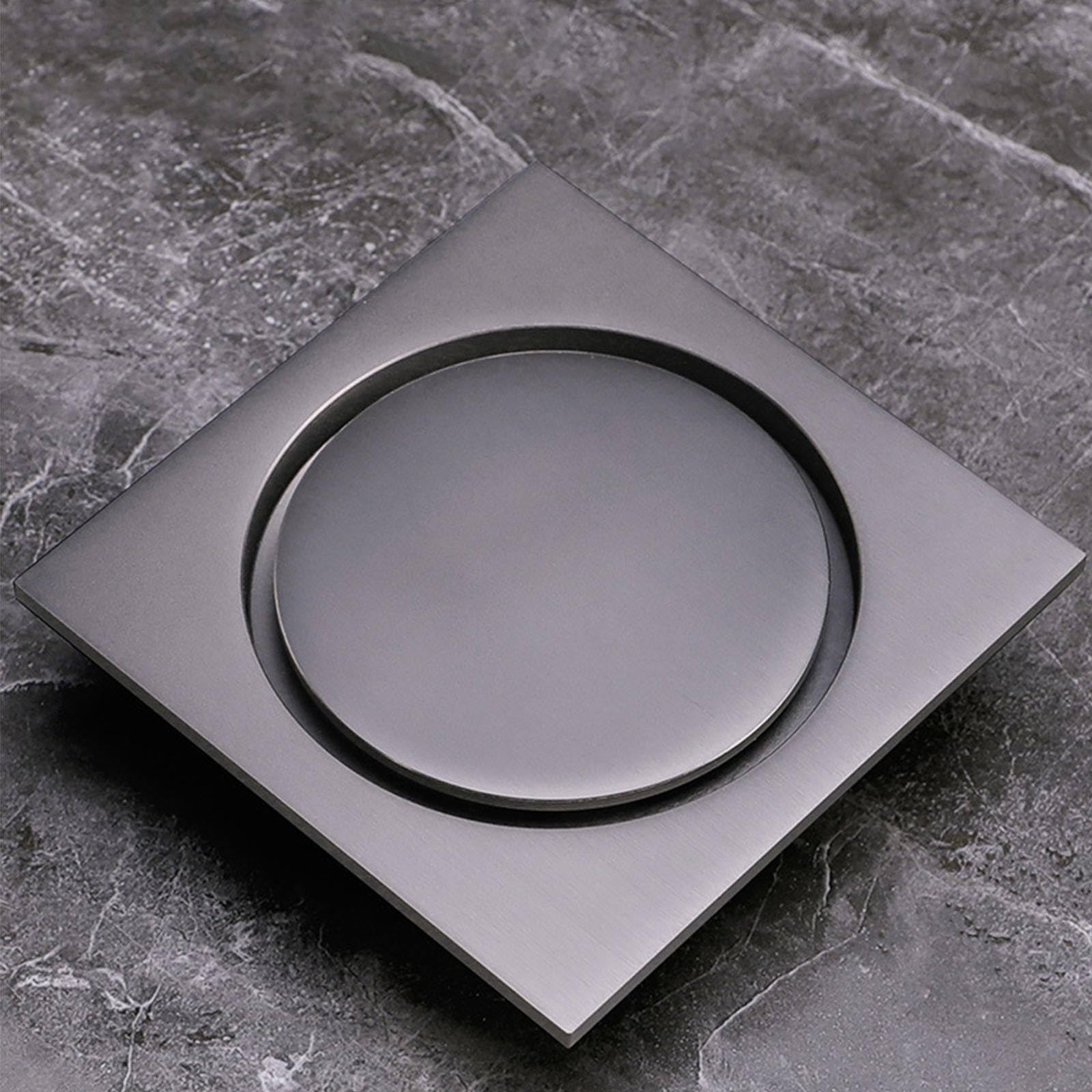 Rejilla Plato Ducha, 100 * 100MM Desague Ducha Drenaje de Piso del Baño Invisible Anti-Olor DesagüE Ducha con Filtro Extraíble Gran Flujo Sumidero Ducha DesagüE De Ducha