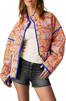 Tankaneo Womens Quilted Lightweight Jackets Floral Print Winter Tankaneo Womens Quilted Lightweight Jackets Floral Print Winter