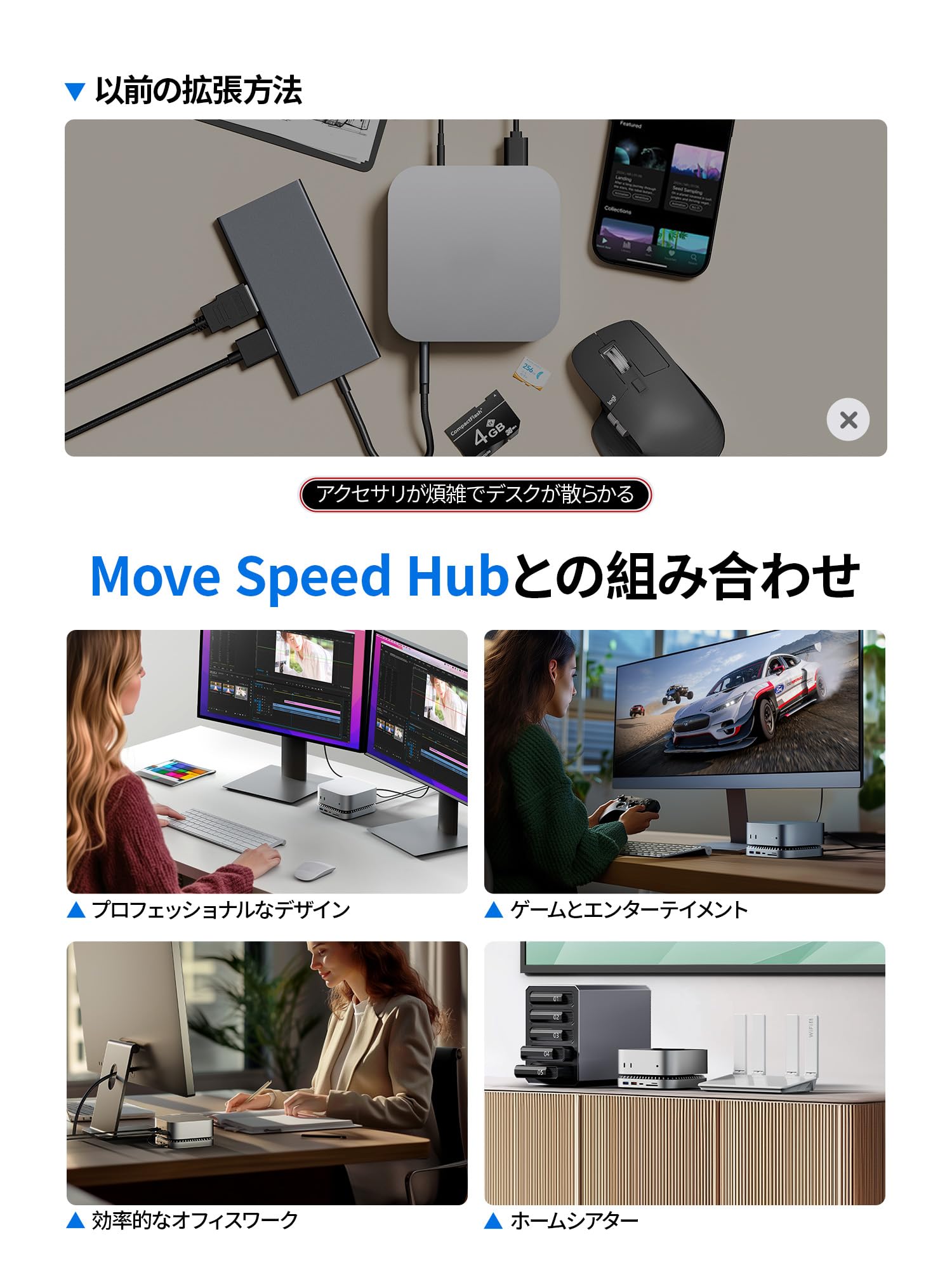 Amazon | Mac Mini M4 対応ハブ MOVE SPEED USB-Cハブ 【10-in-1全能型