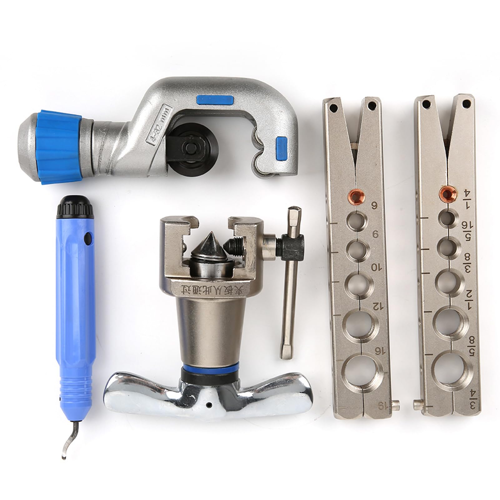 FTVOGUE Herramienta de Abocardado Expansor de Tubos, Juego de 5 uds., Kit de Abocardado de Tubos de Acero de Aleación para Mantenimiento de Refrigeradores de Aire Acondicionado