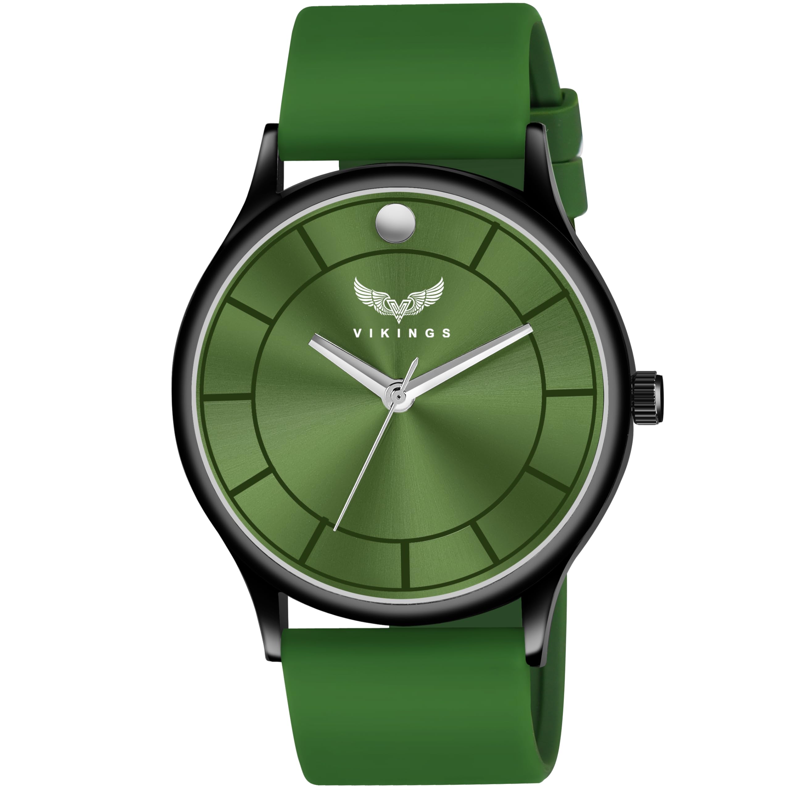 VIKINGS Unisex Silicone Analogue Green Dial Watch - VK-GR-121-GRN-SC (B0CZNZL7W4) Amazon Price History, Amazon Price Tracker
